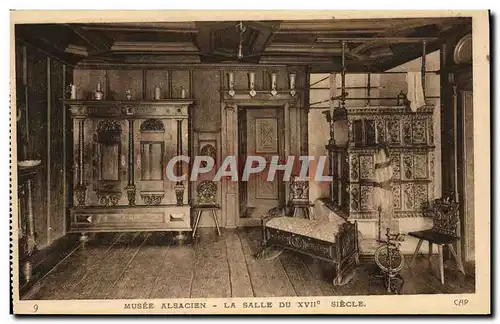 Cartes postales Folklore Alsace Musee alsacien La salle du 17eme