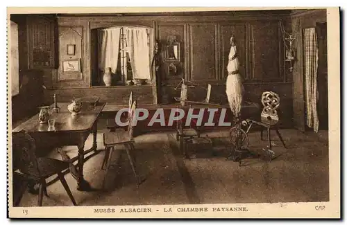 Cartes postales Folklore Alsace Musee alsacien La chambre paysanne