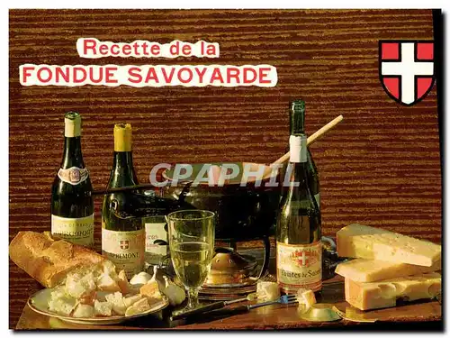 Cartes postales moderne Recette de la fondue savoyarde