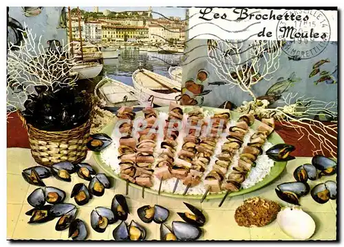 Cartes postales moderne Les brochettes de moules