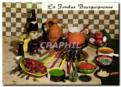 Moderne Karte La fondue Bourguignonne