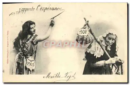 Cartes postales Fantaisie Femme J&#39apporte l&#39esperance