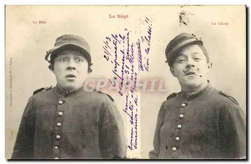 Cartes postales Fantaisie Le kepi Le Bleu La classe Militaria