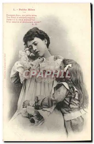 Cartes postales Fantaisie Femme Petite mere Enfant