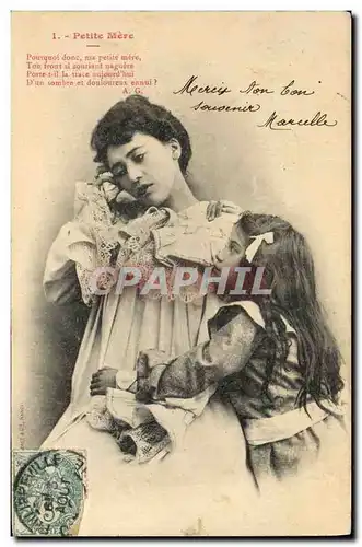 Cartes postales Fantaisie Femme Petite Mere Enfant