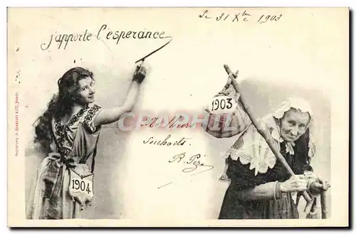 Cartes postales Fantaisie Femme J&#39apporte l&#39esperance