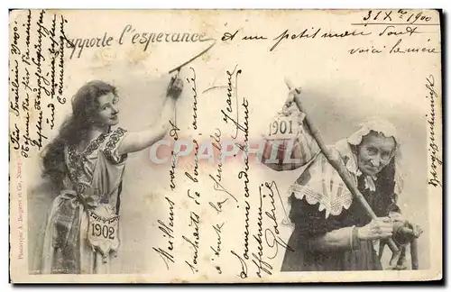 Cartes postales Fantaisie Femme J&#39apporte l&#39esperance