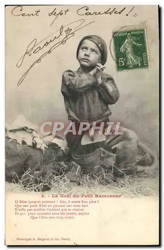 Ansichtskarte AK Fantaisie Enfant Le Noel du petit ramoneur