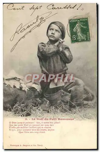 Cartes postales Fantaisie Enfant Le Noel du petit ramoneur