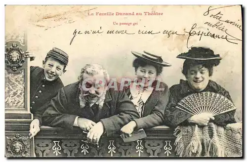 Cartes postales Fantaisie Femme La famille Durand au theatre