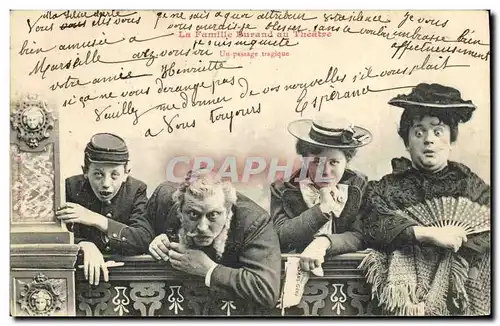 Cartes postales Fantaisie Femme La famille Durand au theatre Un passage tragique