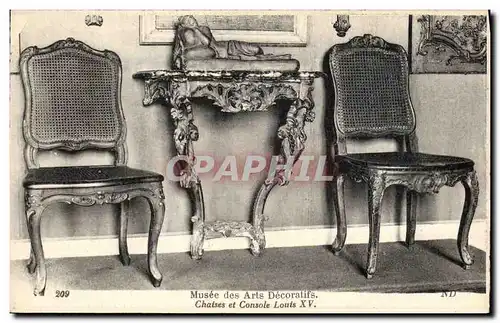 Ansichtskarte AK Musee des Arts Decoratifs Chaises et console Louis XV