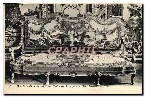 Cartes postales Beauvais Manufacture Nationale Canape le Don Quichotte