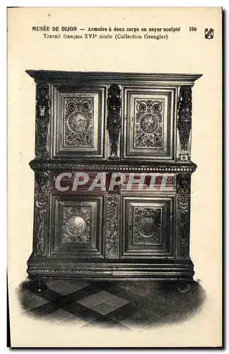 Cartes postales Musee de Dijon Armoire a deux corps en noyer sculpte