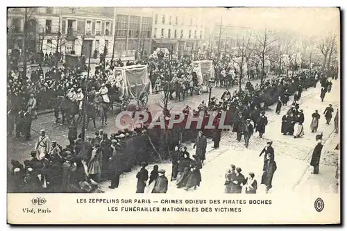 Ansichtskarte AK Les zeppelins sur Paris Les funerailles nationales des victimes