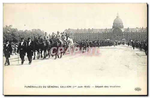 Cartes postales Paris Funerailles du General Gallieni Depart des Invalides