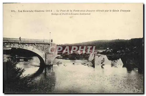 Ansichtskarte AK Militaria Le pont de la Ferte sous Jouarre detruit par le Genie Francais