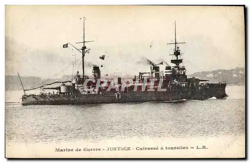 Cartes postales Bateau Justice Cuirasse a tourelles