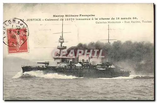 Cartes postales Bateau Justice Cuirasse