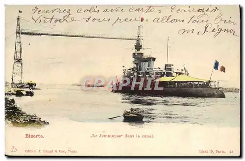 Cartes postales Bateau Le Jemmapes dans le canal Bizerte