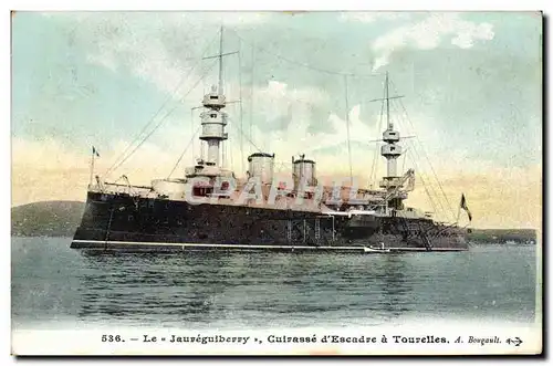 Cartes postales Bateau Le Jaureguiberry Cuirasse d&#39escadre a tourelles