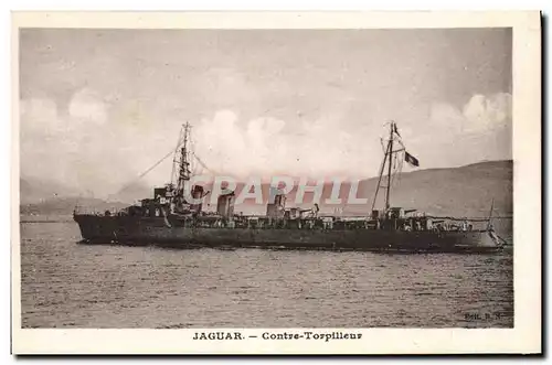 Cartes postales Bateau Jaguar Contre torpilleur