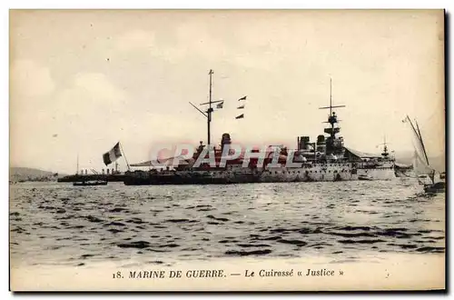 Cartes postales Bateau Le cuirasse Justice