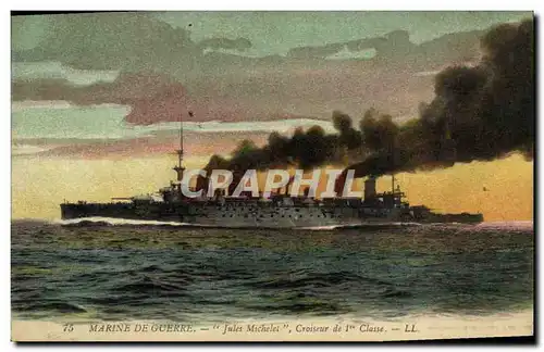 Cartes postales Bateau Jules Michelet Croiseur de 1ere classe