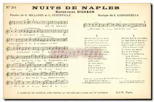 Cartes postales Nuits de Naples Dickson Millandy Gueteville Gambardella