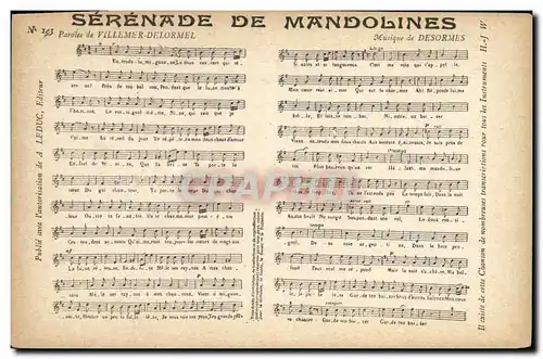Ansichtskarte AK Serenade de Mandolines Villemer Delormel Desormes