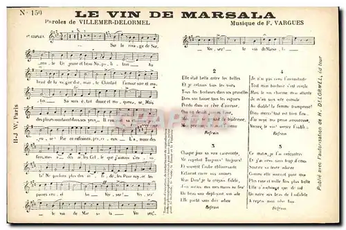 Cartes postales Le vin de Marsale Villemer-Delormel Vargues