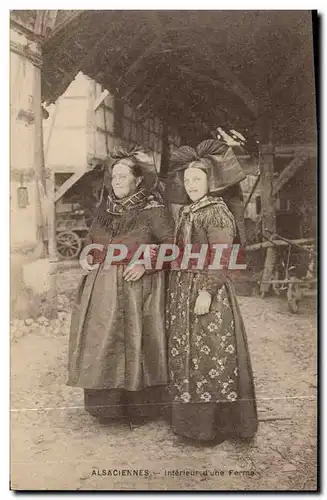 Ansichtskarte AK Folklore Alsace Alsaciennes Interieur d&#39une ferme