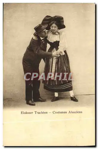 Ansichtskarte AK Folklore Alsace Costumes Alsaciens