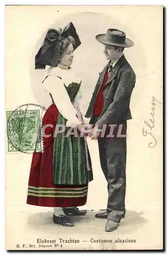 Cartes postales Folklore Alsace Costumes Alsaciens