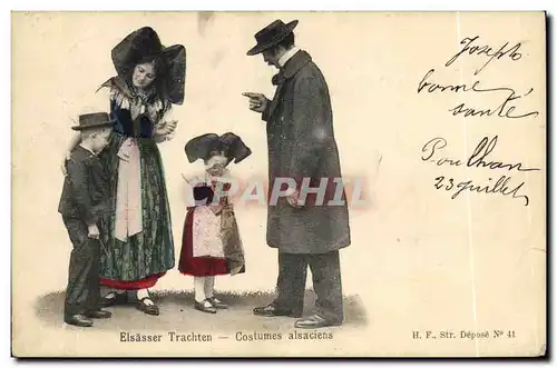 Cartes postales Folklore Alsace Costumes Alsaciens