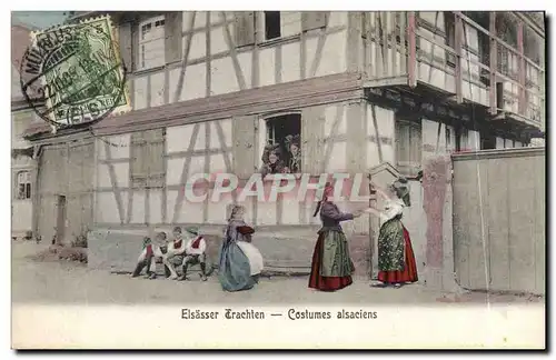 Cartes postales Folklore Alsace Costumes Alsacies