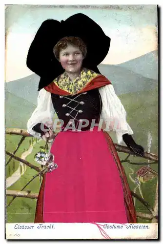 Cartes postales Folklore Alsace Costume Alsacien