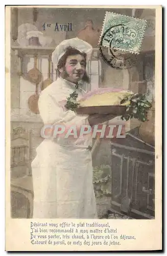 Cartes postales Cuisine 1er Avril Cuisinier