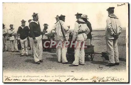 Cartes postales Cuisine Compagnie de debarquement Repos La cantine volante Militaria Marins