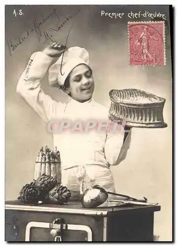 Ansichtskarte AK Cuisine Enfant Premier chef d&#39oeuvre