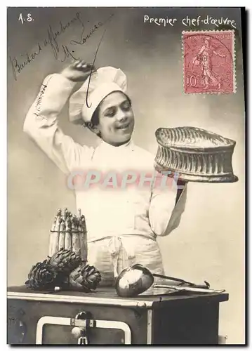 Cartes postales Cuisine Enfant Premier chef d&#39oeuvre