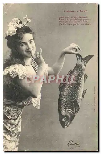 Ansichtskarte AK Fantaisie Enfant Poisson d&#39avril