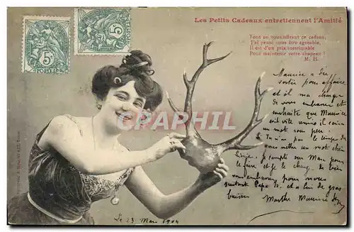 Cartes postales Fantaisie Femme Les petits cadeaux entretiennent l&#39amitie