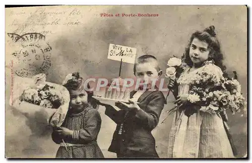 Ansichtskarte AK Fantaisie Enfants Fetes et porte bonheur