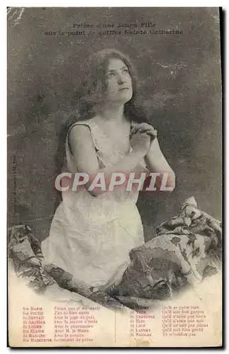 Cartes postales Fantaisie Femme Priere d&#39une jeune fille