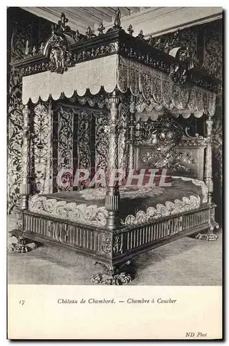 Cartes postales Chateau de Chambord Chambre a coucher
