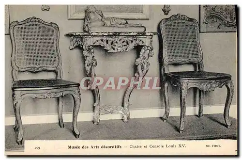 Cartes postales Musee des Arts decoratifs Chaise et console louis XV