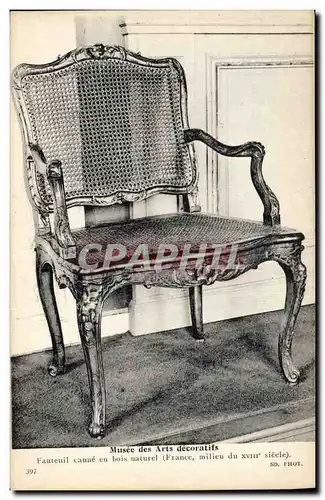 Cartes postales Musee des Arts decoratifs Fauteuil canne en bois naturel