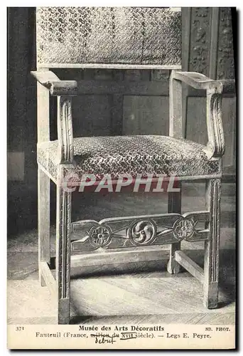 Cartes postales Musee des Arts decoratifs Fauteuil Legs Peyre