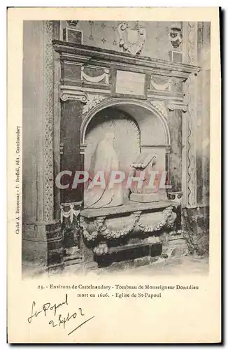 Cartes postales Environs de Castelnaudary Tombeau de Monseigneur Donadieu Eglise de St Papoul